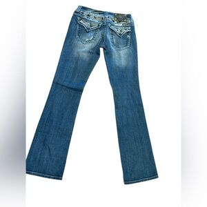 Miss Me Women's 29 x 35 Blue Denim Embellished Bootcut Jeans